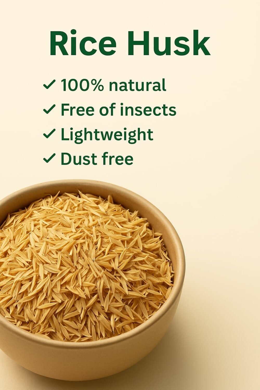 RICE HUSK /100% Organic Mulch & Soil Enhancer for Gardening, Potting Soil Husk  (2 kg, Granules) - Image 2