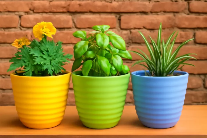 3-Piece Light Color Garden Pot Combo – 9 Inch, UV Resistant - Image 2
