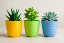 3-Piece Light Color Garden Pot Combo – 9 Inch, UV Resistant