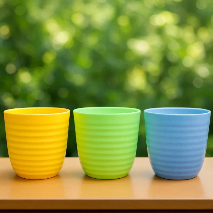 3-Piece Light Color Garden Pot Combo – 9 Inch, UV Resistant - Image 3